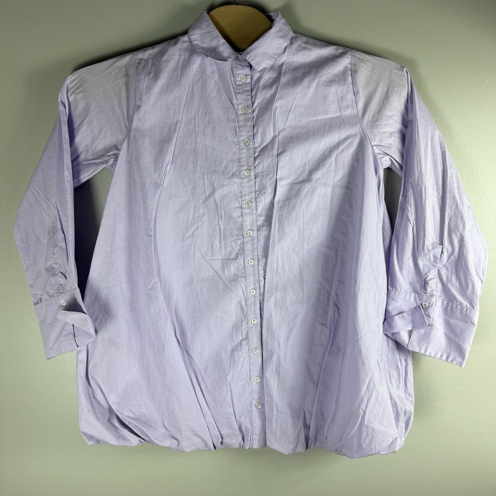 Free People Women's XS Lavender Button Up 100% Cotton Lined Bubble Balloon Dress